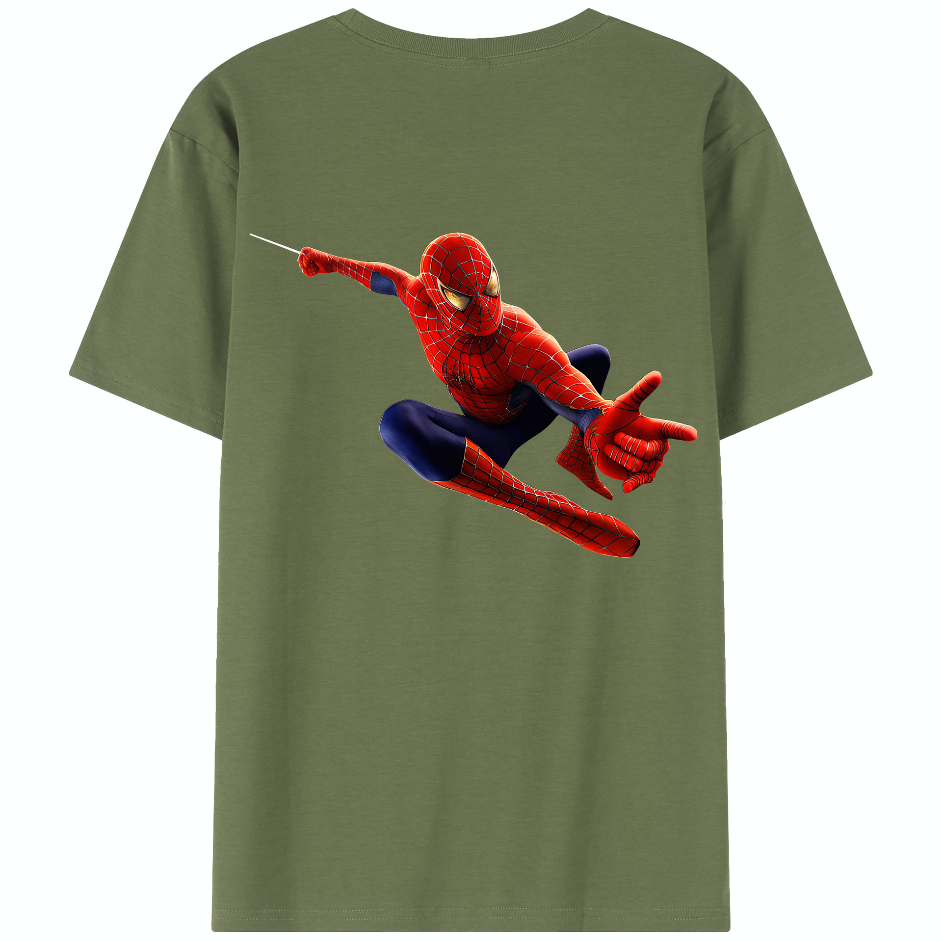 （画像用） Spider Man スパイダーマン 綿100％半袖Tシャツ（背面プリント）